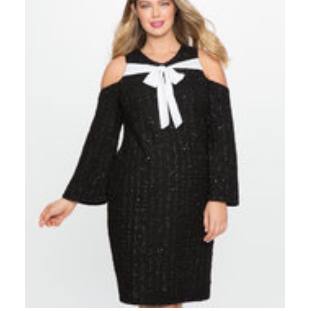 Eloquii Cold Shoulder Bow Dress Detail